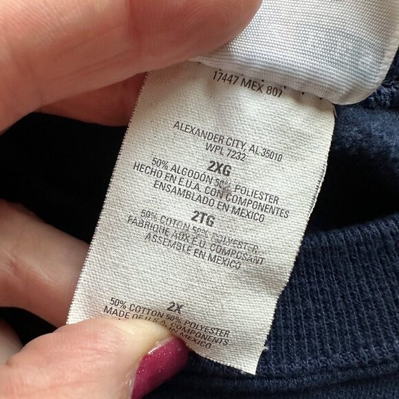 Vintage 2001 Chicago Novelty Crewneck Sweatshirt Womens Size 2X Navy Slouchy Mom - Picture 4 of 5